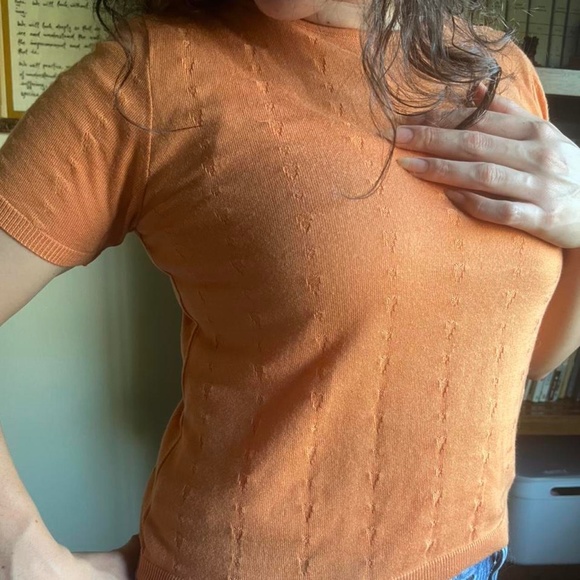 ORANGE KNIT BLOUSE - Picture 2 of 3